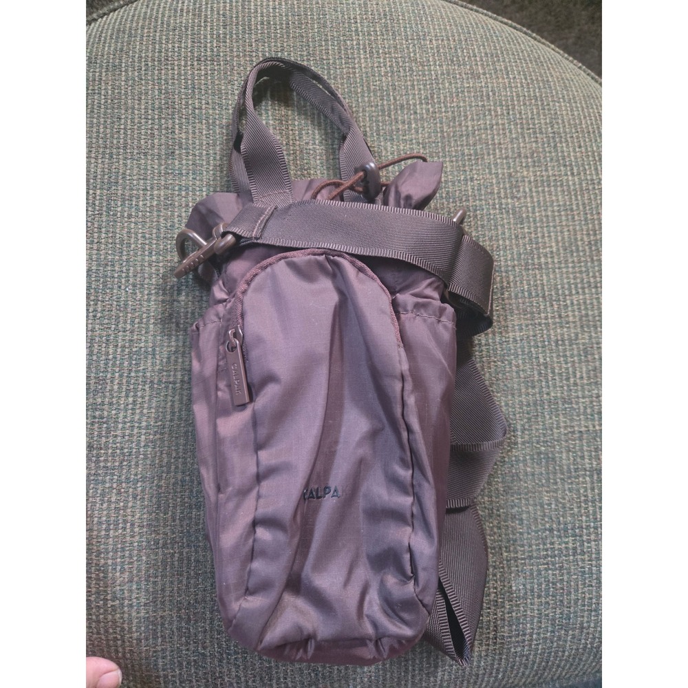 CALPAK Water Bottle Holder with Pocket Brown Ripstop Nylon Crossbody Bag